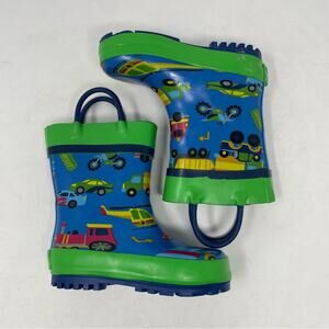 Stephen Joseph Blue Vehicle Print Kid's Rain Boots 6